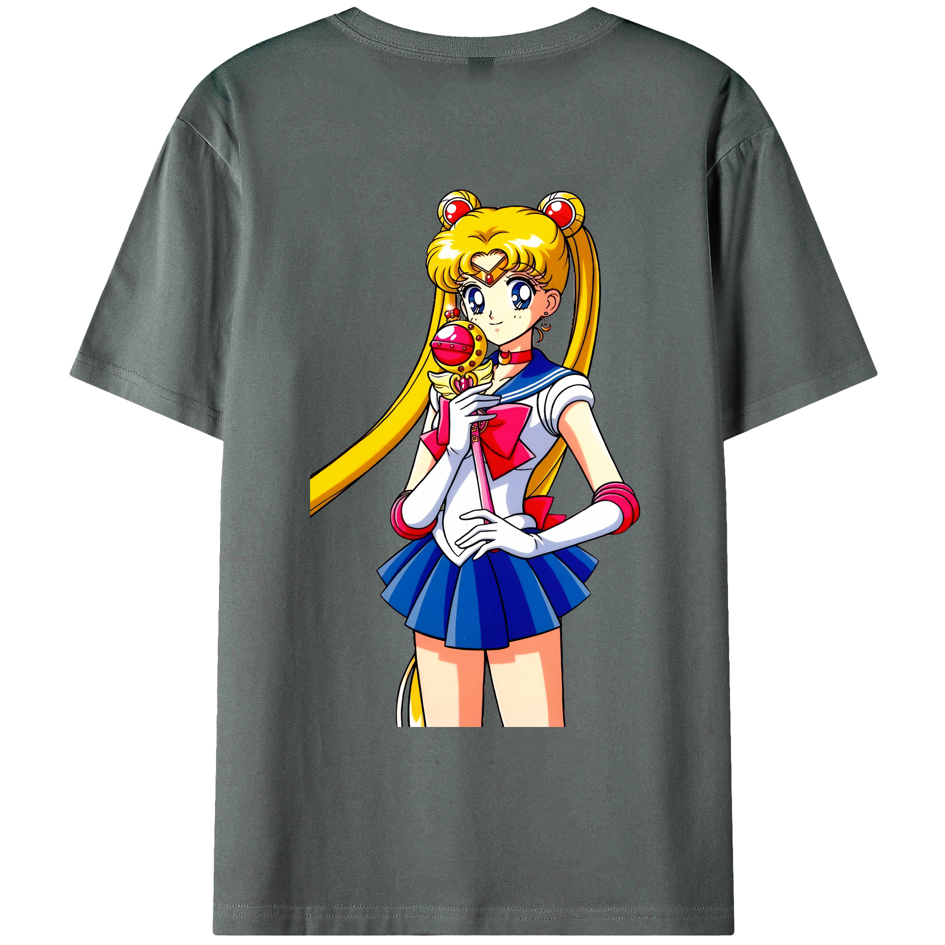 （画像用） 美少女戦士セーラームーン 月野 うさぎ つきの うさぎ Sailor Moon Tsukino Usagi 綿100％ メンズ半袖Tシャツ（バックプリント） 通気性